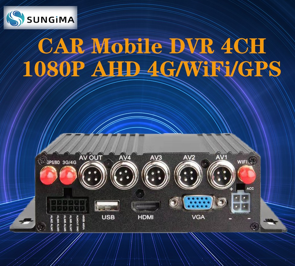 4CH MDVR SD Card 1080P AHD Mobile DVR Supporting 4G WiFi GPS Mobile Dvr CMS Software For Vehicle Bus Truck